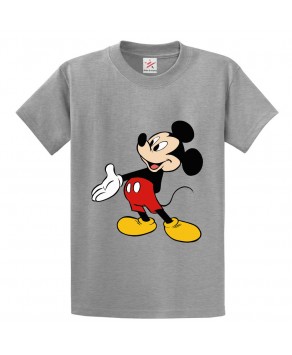 Mickey Mouse Classic Unisex Kids and Adults T-Shirt for Cartoon Fans